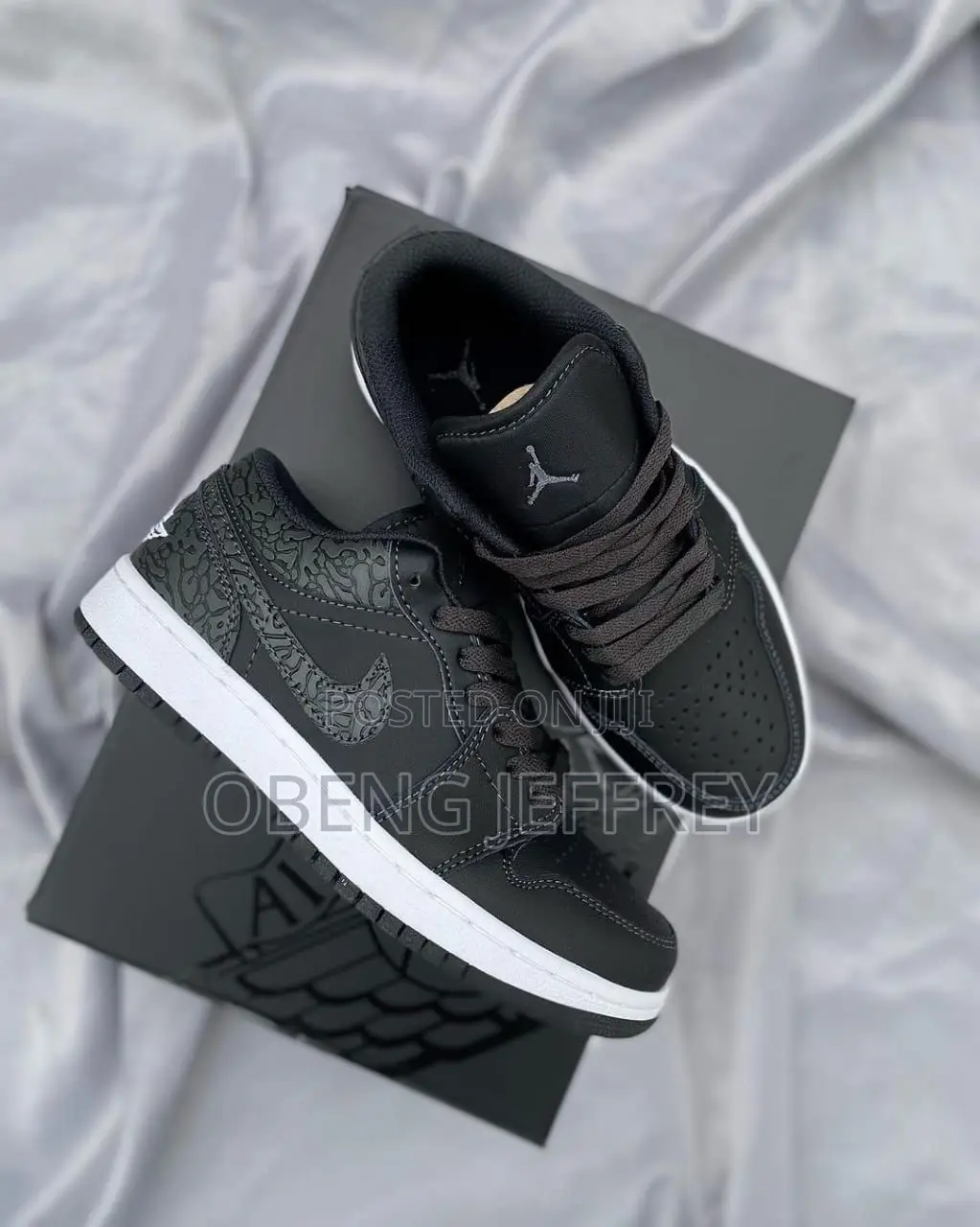 Original Air Jordan 1 Low Black Elephant