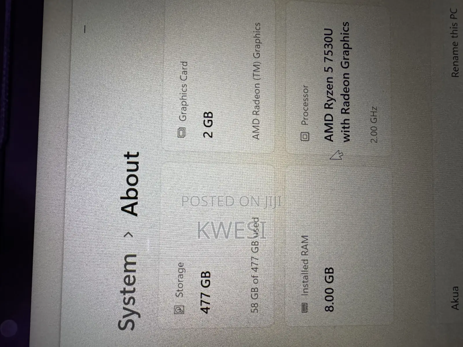 Laptop Lenovo 8GB AMD Ryzen 5 SSD 500GB