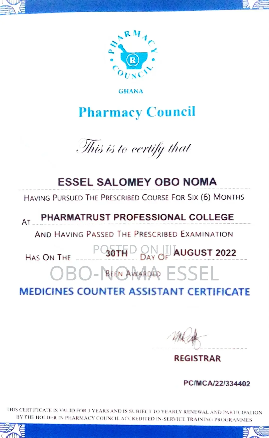 Pharmacy Counter Assistant