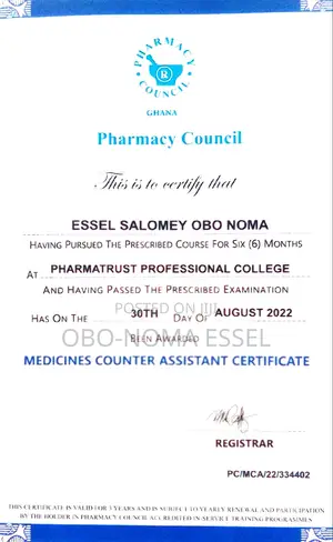 Pharmacy Counter Assistant