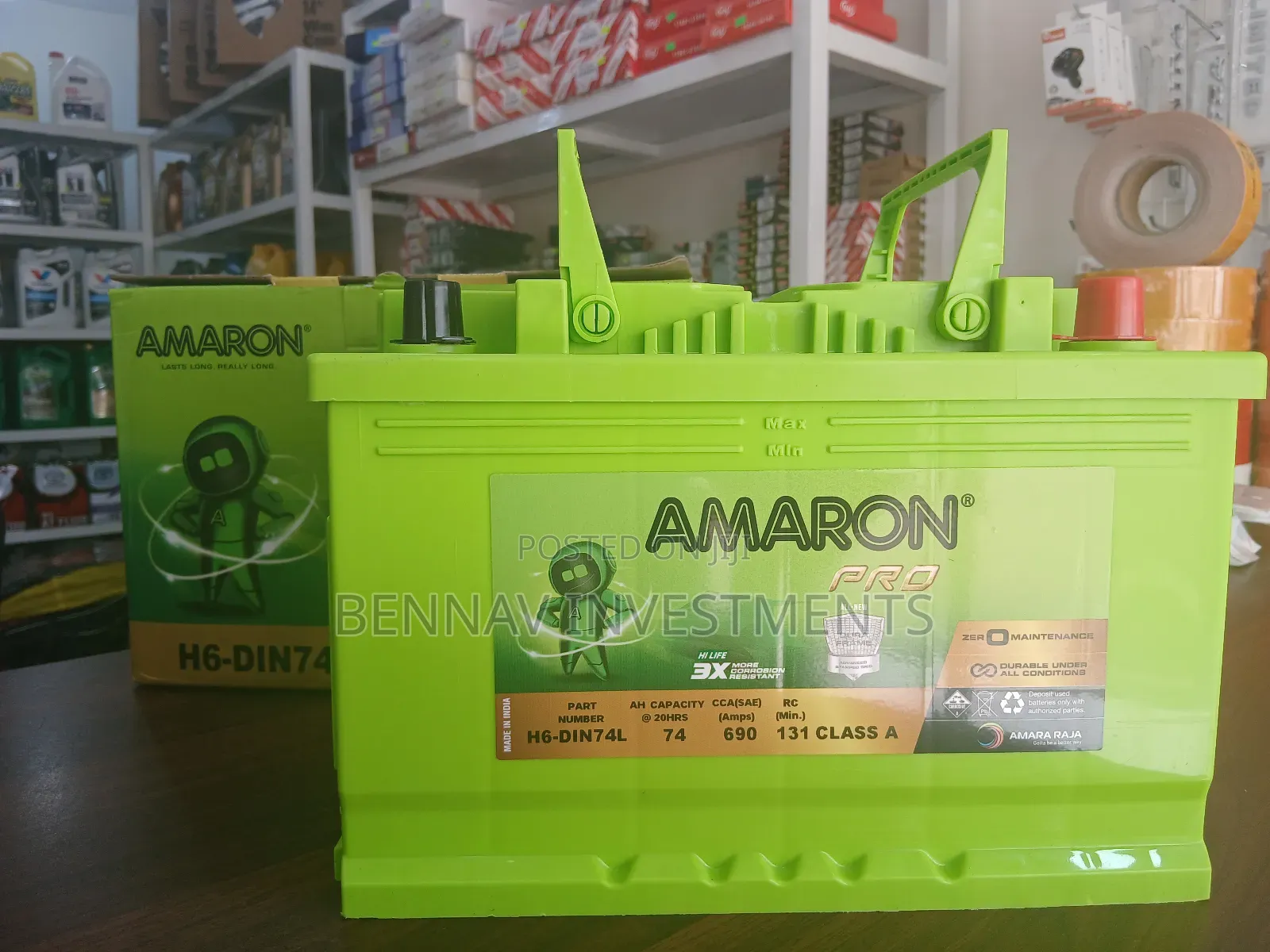 15 Plates 12volts 74ah Amaron Battery