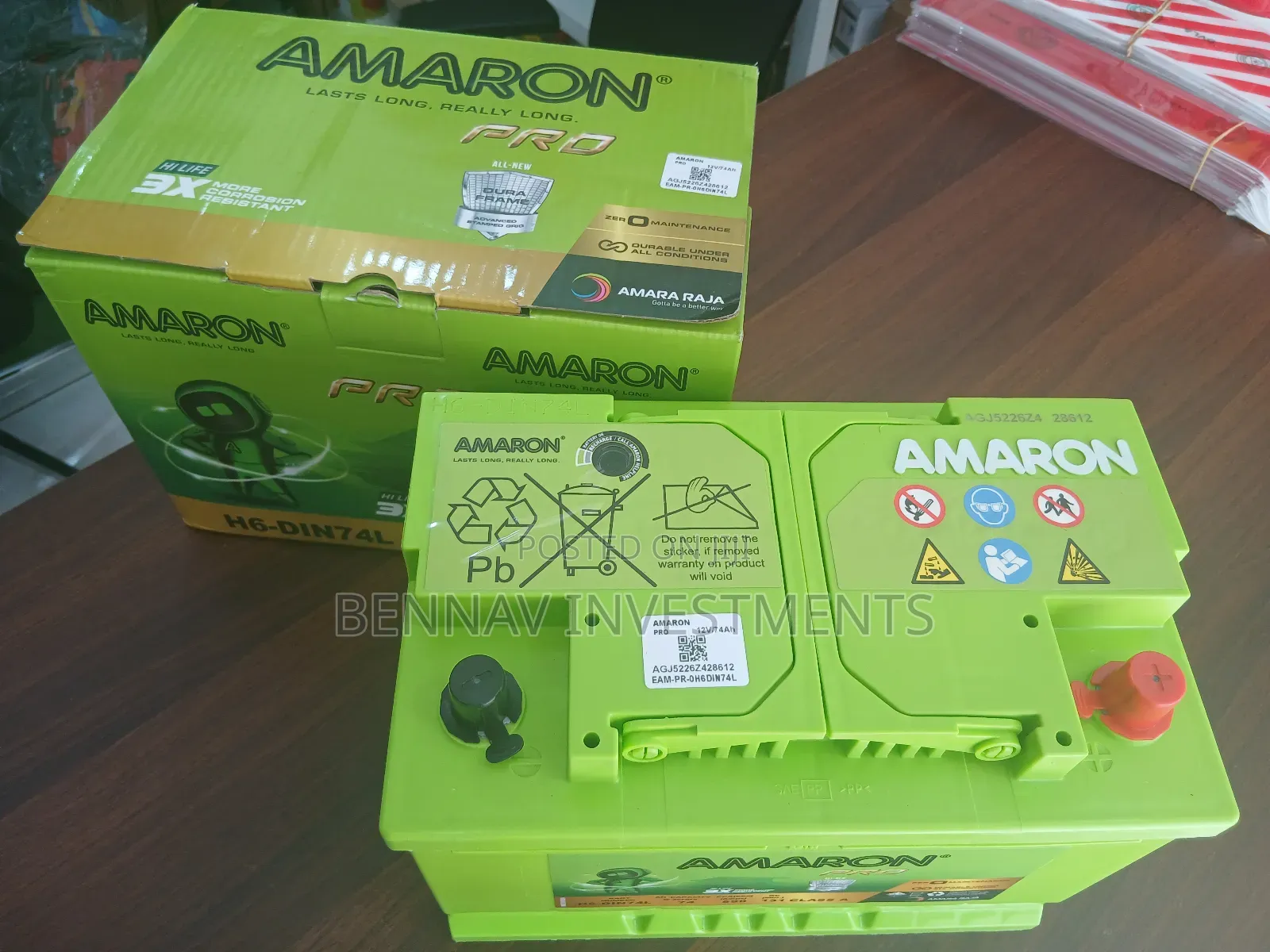15 Plates 12volts 74ah Amaron Battery