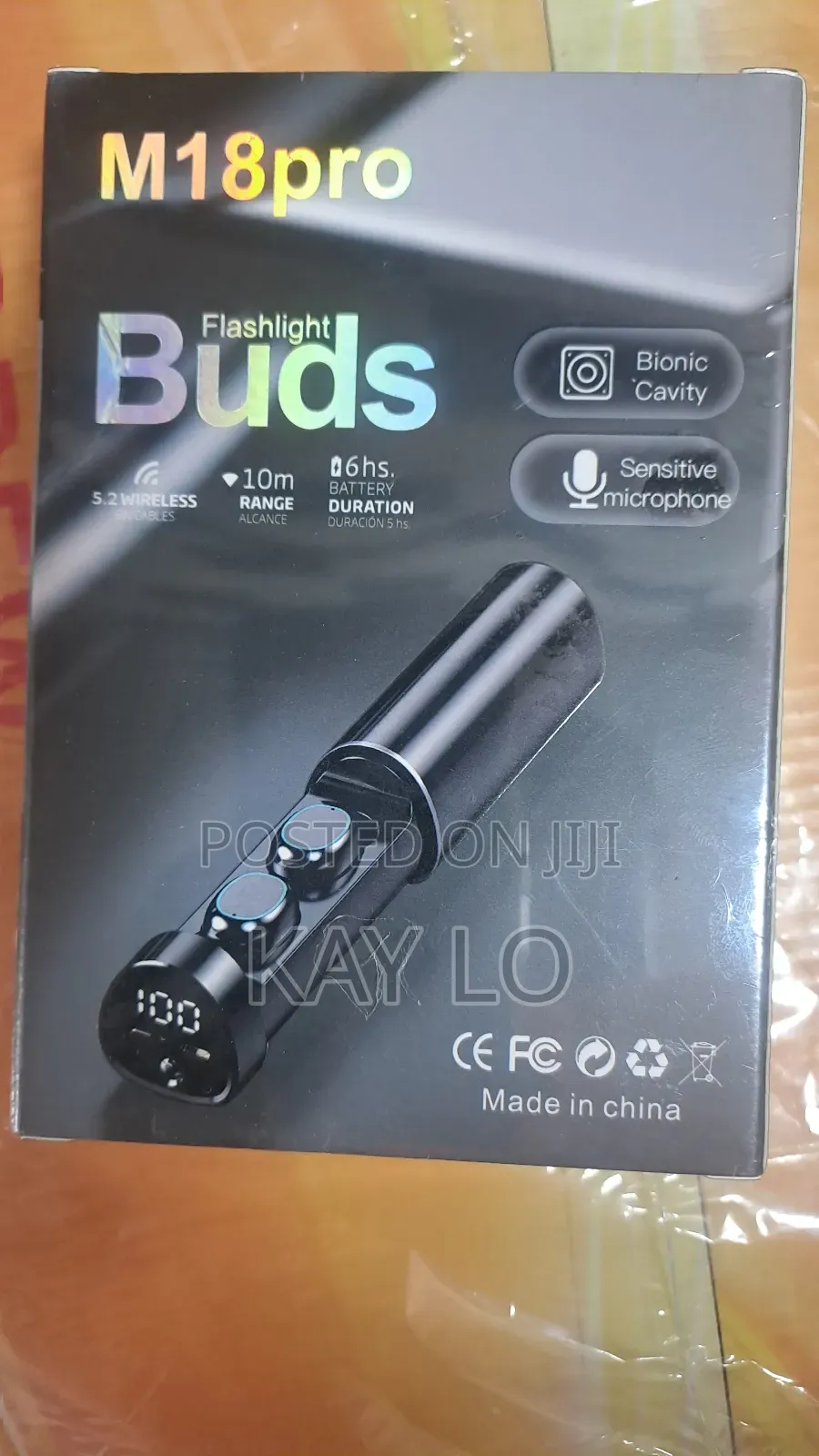 M18 Bluetooth Earbuds With Torch