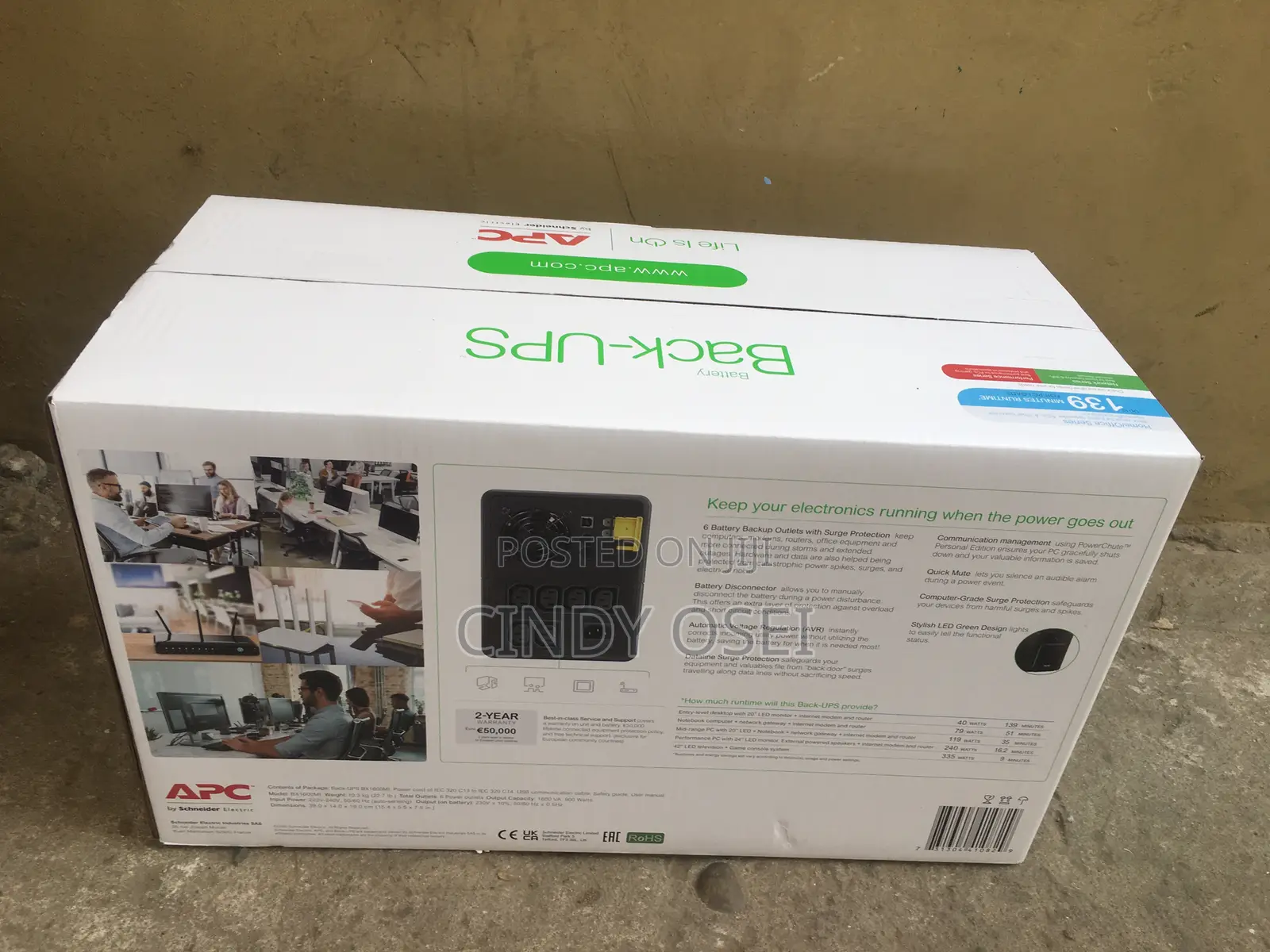 Apc Ups 1600va 900 Watts Easy Ups Bvx1600li-Gr