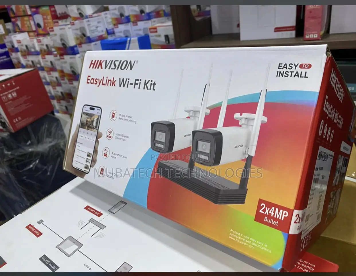 Hikvision Wifi Ip Wireless Kit With 2x4mp Camera Built-in Speaker Mic