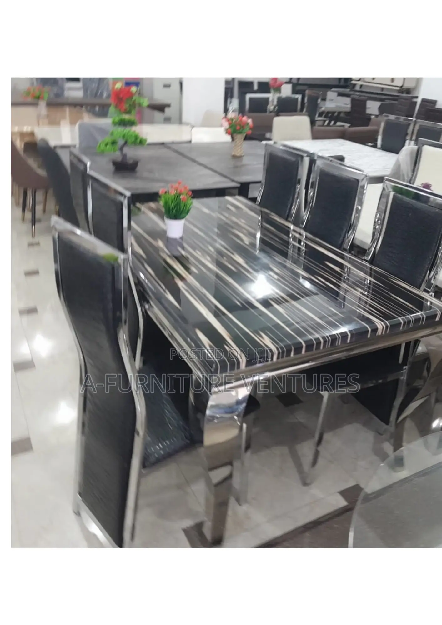 Six Seater Marble Dining Table