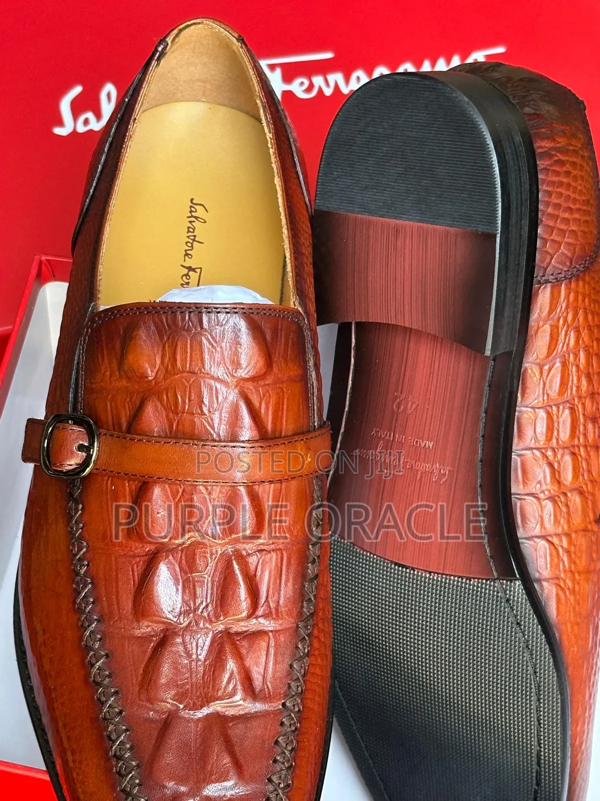 Brown Glossy Finish Salvatore Ferragamo Loafer