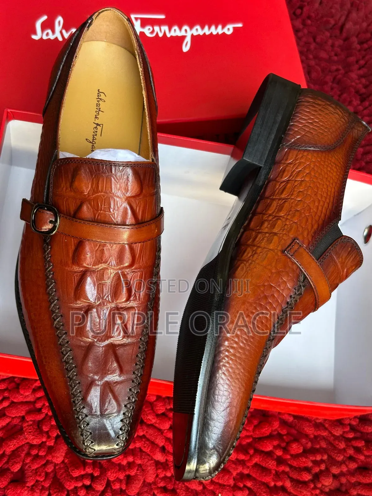 Brown Glossy Finish Salvatore Ferragamo Loafer