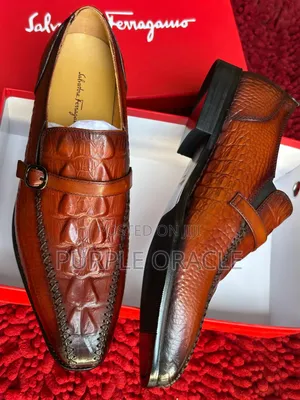 Brown Glossy Finish Salvatore Ferragamo Loafer