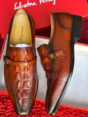 Brown Glossy Finish Salvatore Ferragamo Loafer