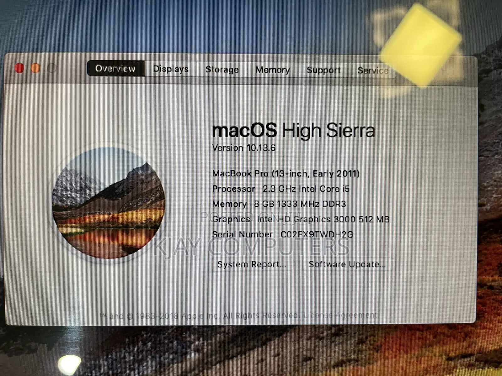 Laptop Apple MacBook Pro 2011 8GB Intel Core i5 SSD 128GB
