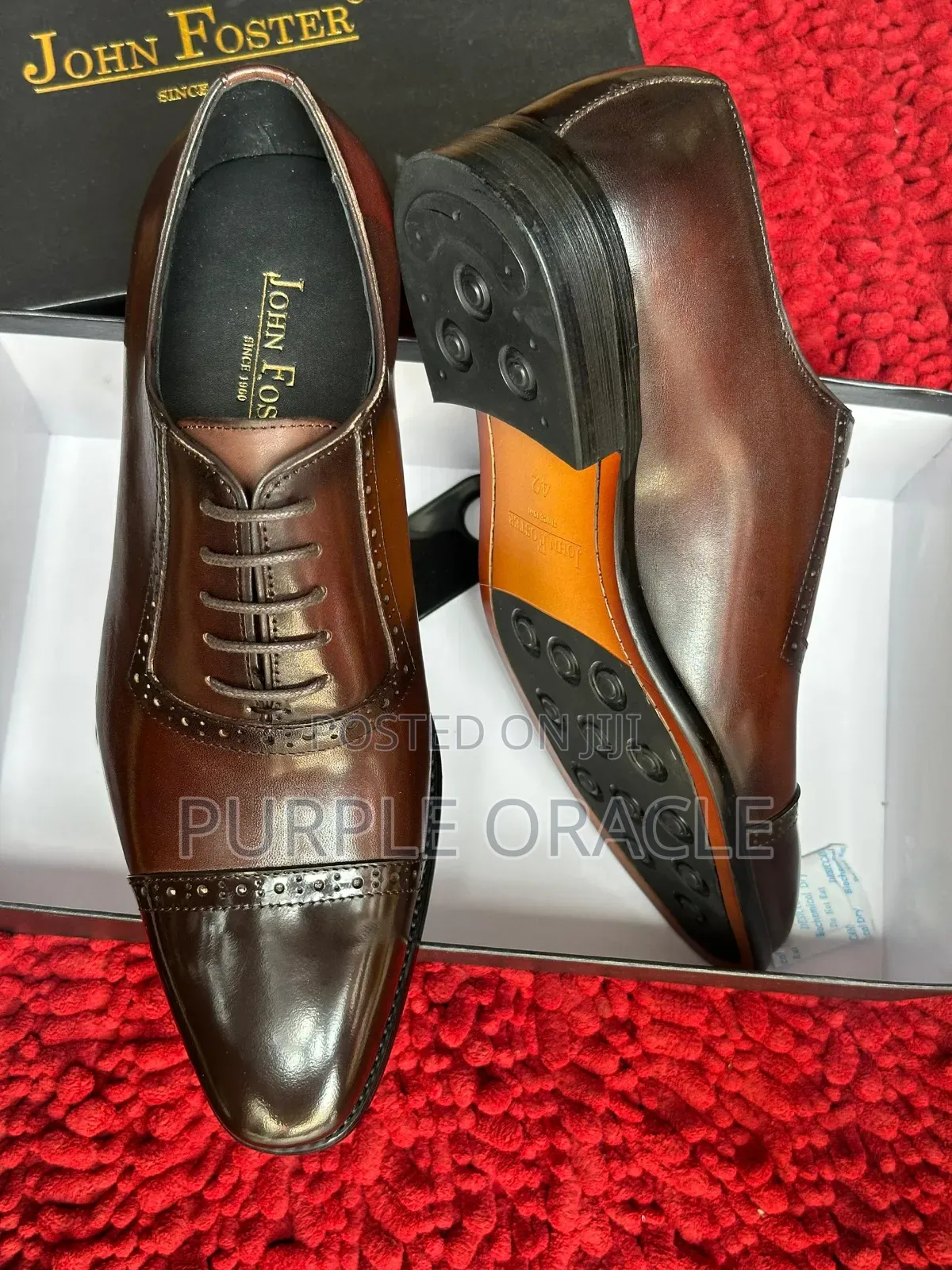 High-Gloss John Foster Brogue Dress Shoe