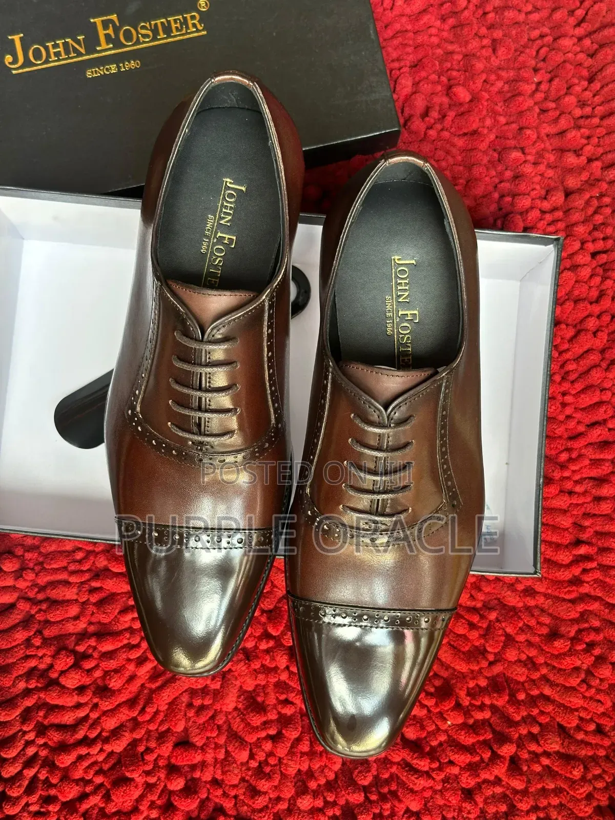 High-Gloss John Foster Brogue Dress Shoe