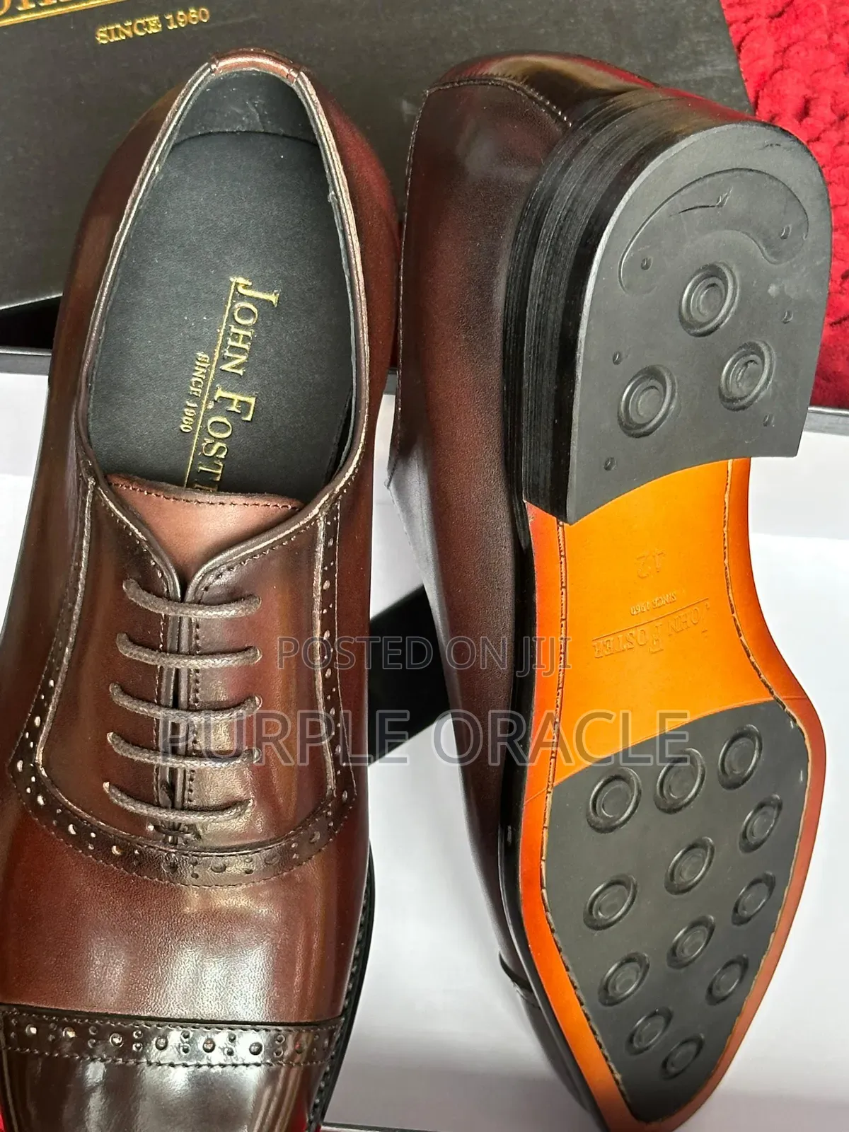 High-Gloss John Foster Brogue Dress Shoe