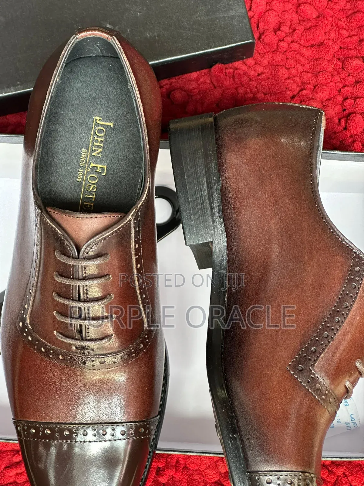 High-Gloss John Foster Brogue Dress Shoe