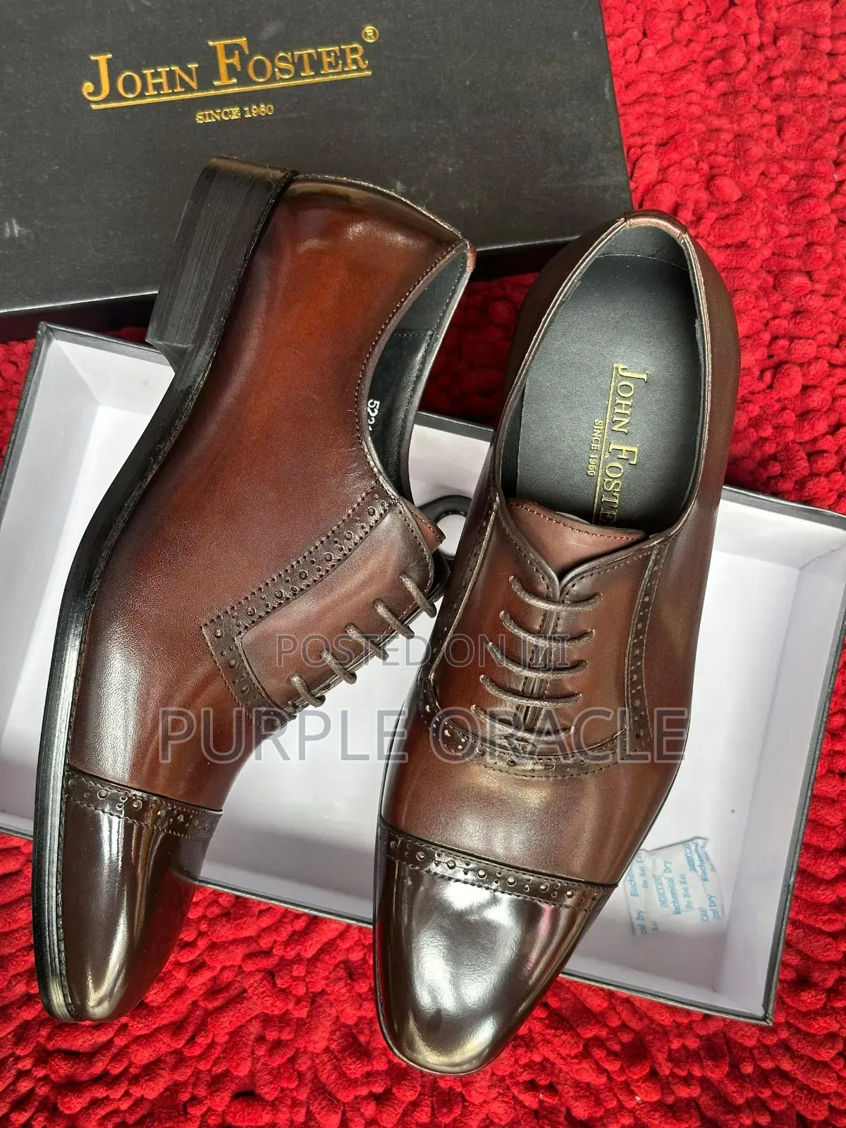 High-Gloss John Foster Brogue Dress Shoe
