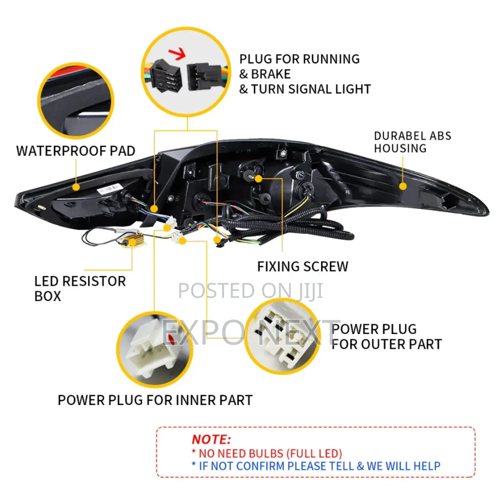 Elantra Taillight 2011- 2016 Led Black Set