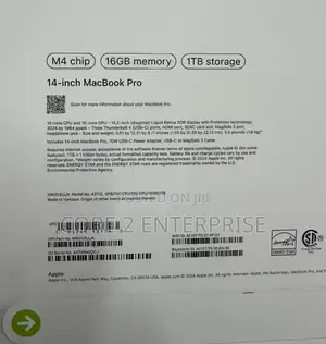 New Laptop Apple MacBook Pro 2024 M4 14-Inch 16GB Apple M4 SSD 1T