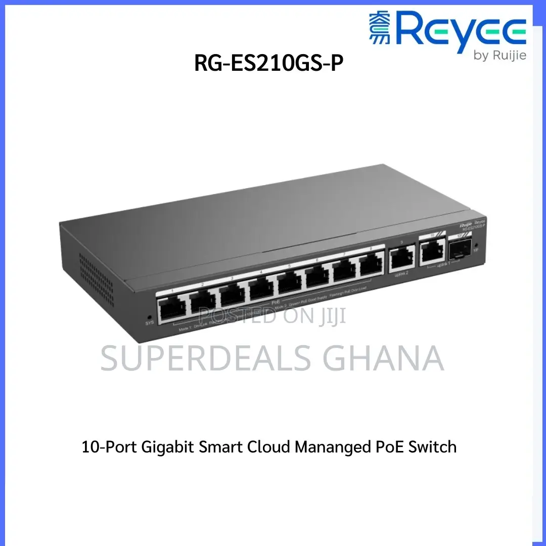 Ruijie Rg-es210gs-p 10-port Gigabit Smart Cloud Managed Poe Switch