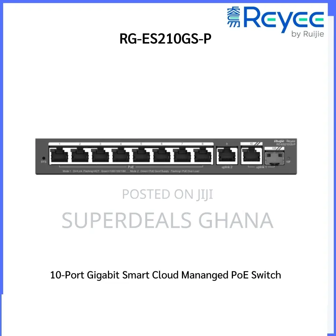 Ruijie Rg-es210gs-p 10-port Gigabit Smart Cloud Managed Poe Switch