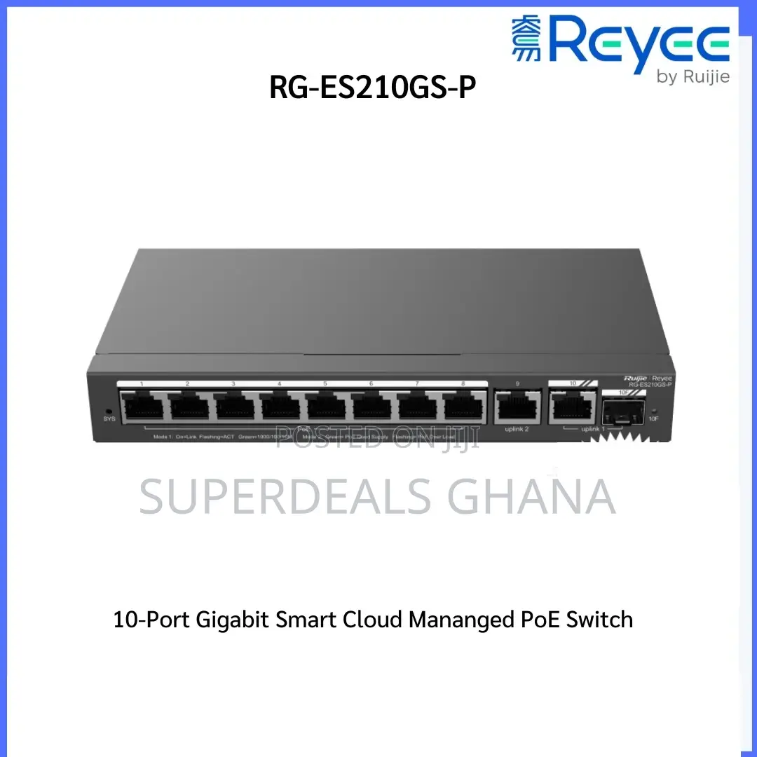 Rg-es210gs-p, Reyee 10-port Gigabit Smart Cloud Managed Poe Switch