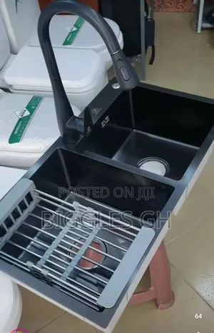 Double Bowl Armless Cabinet Sink +Tap