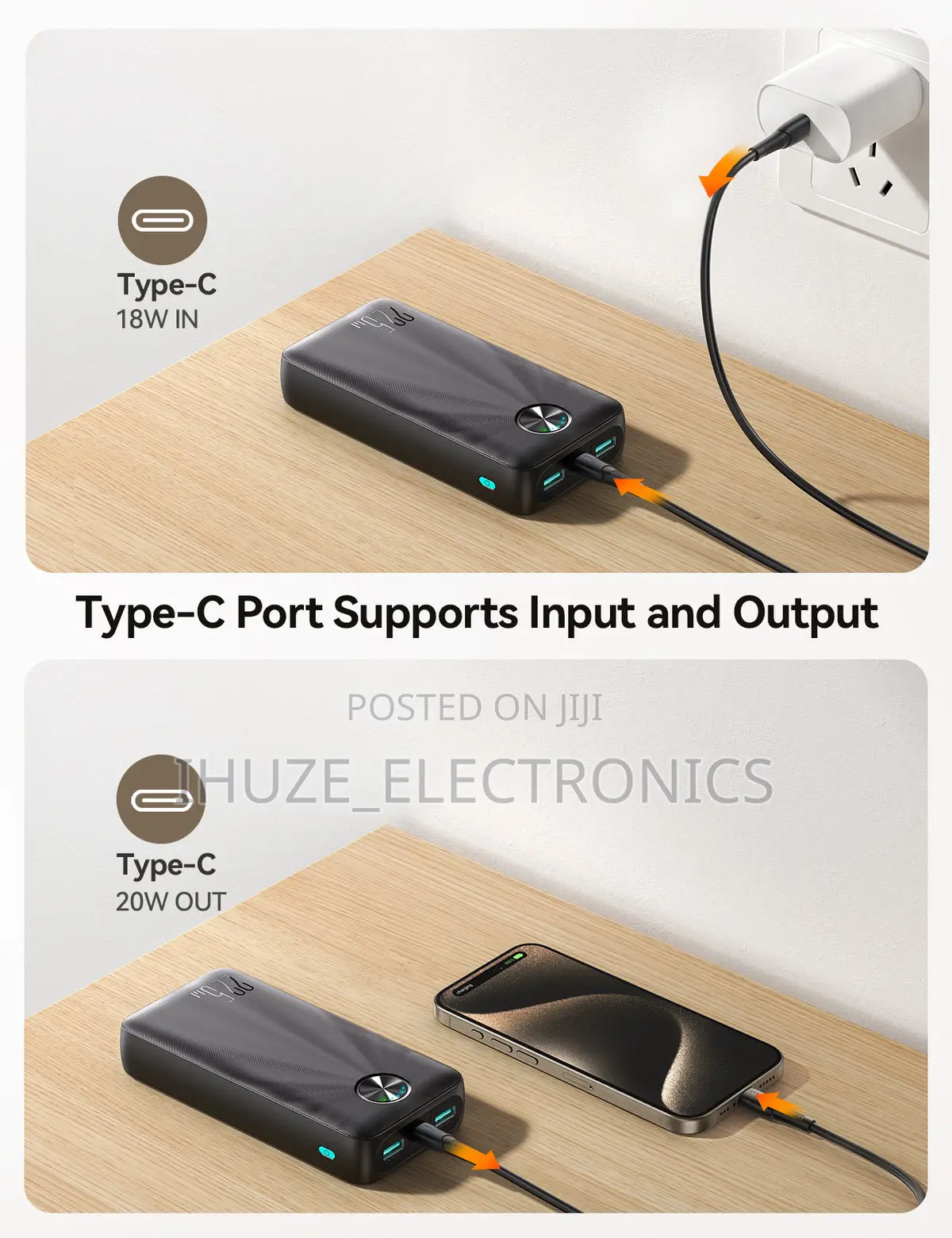 Joyroom 22.5w Fast Charging Power Bank 20000mah (Usb-c)