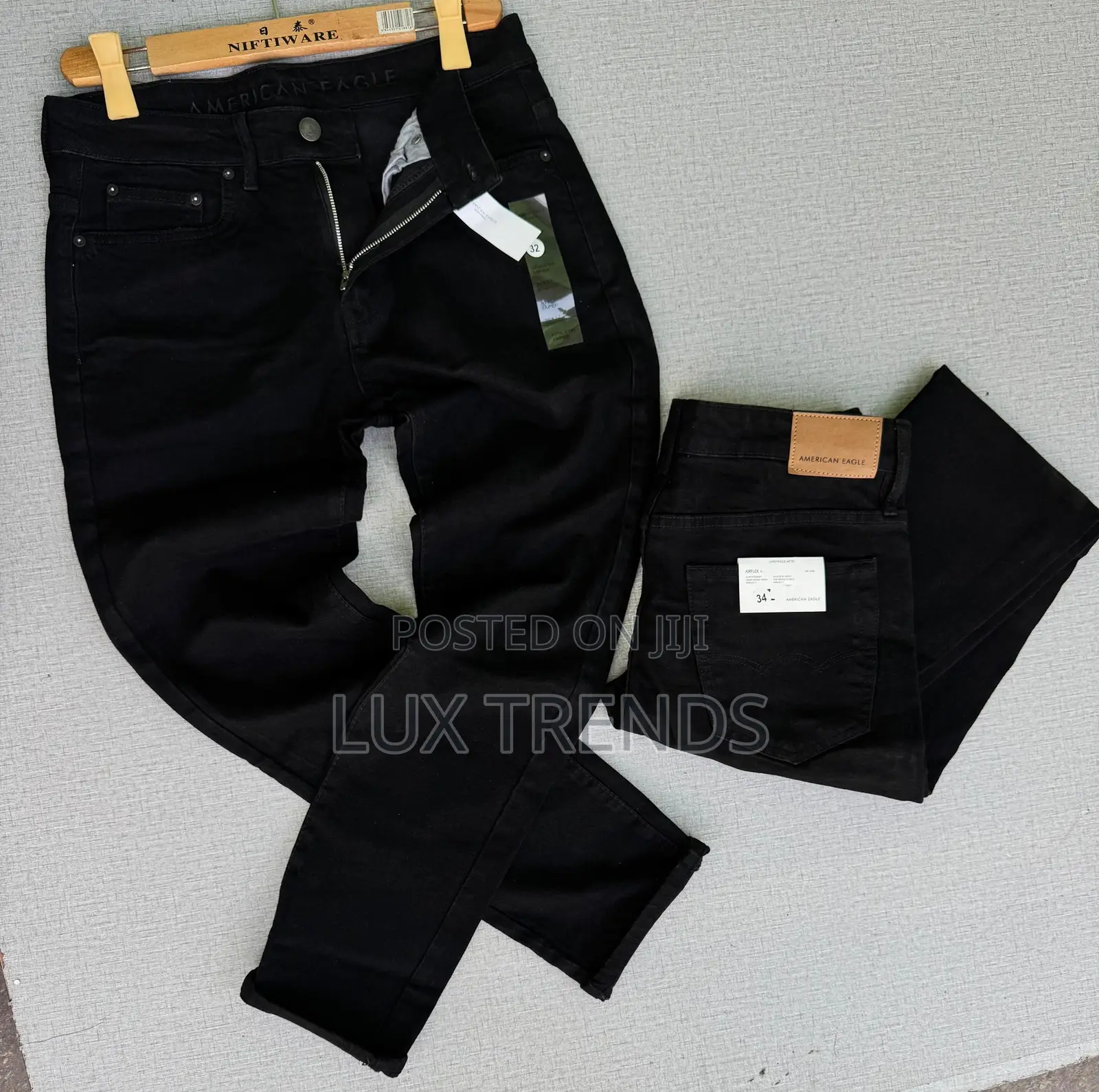 None Fade Long Jeans Trousers for Men