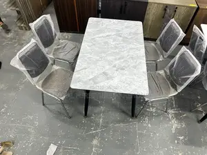 Gray Marble Dining Set