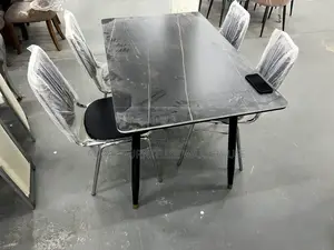 Black Marble Dining Set 4 Seater