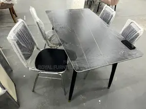Black Marble Dining Set 4 Seater