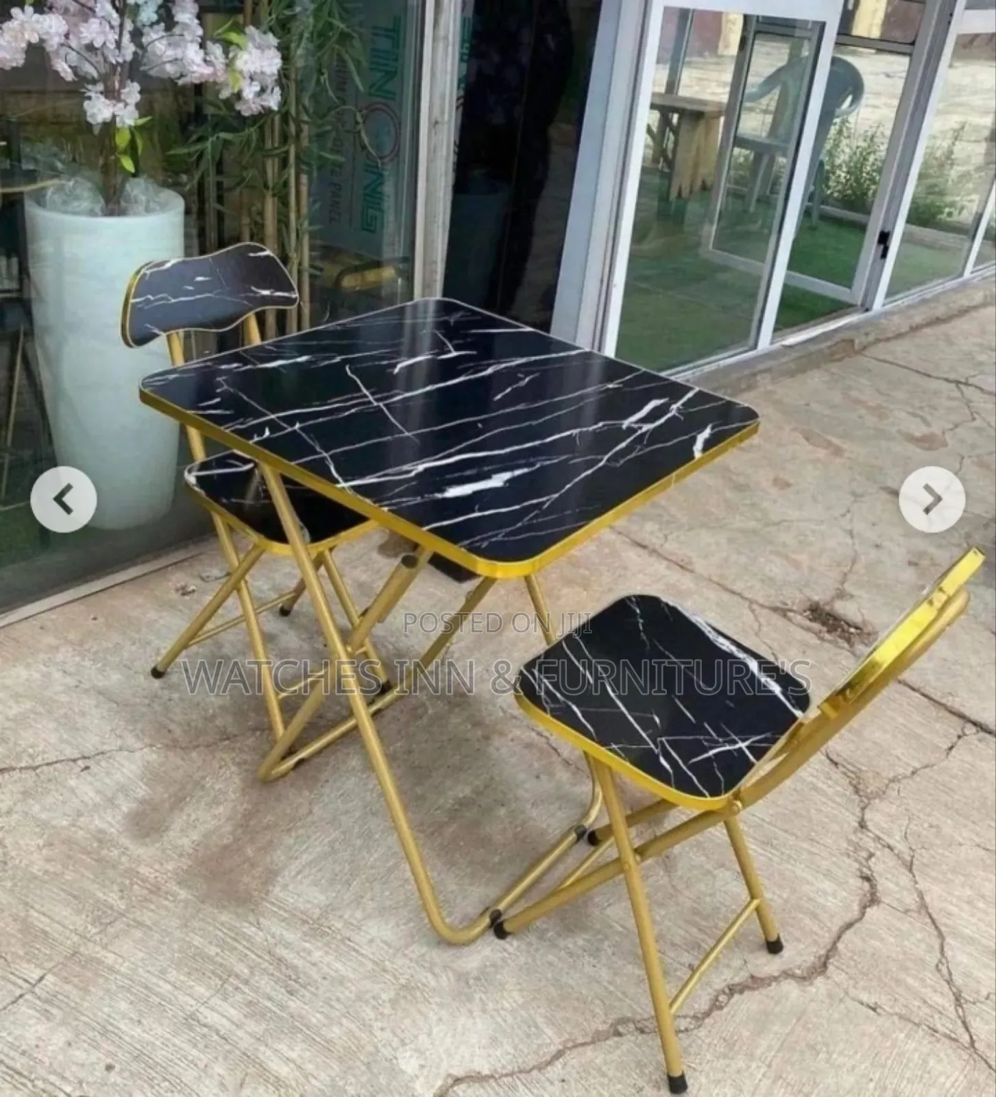 Folding Square Table With 2 Chairs