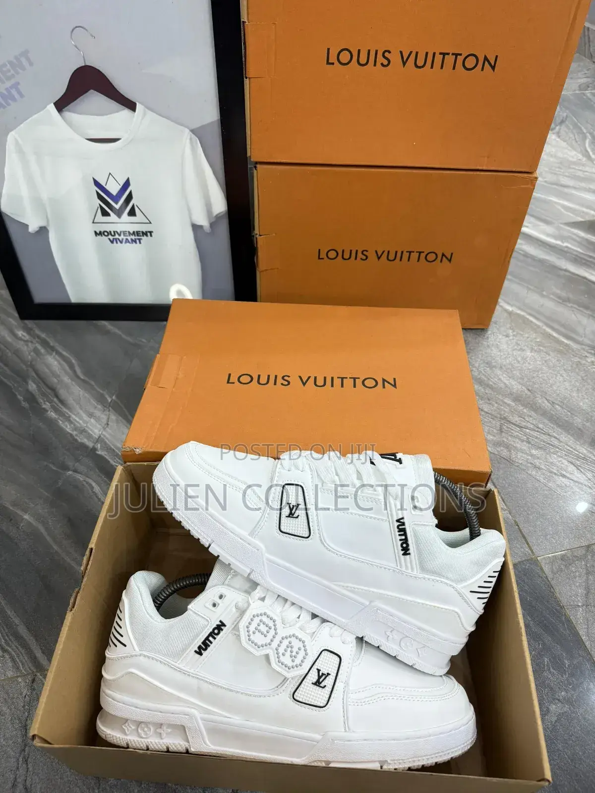 Louis Vuitton Lv White Leather