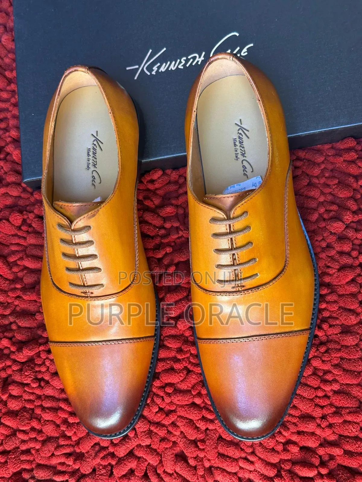 Smooth Polished Tan Kennett Cole Oxford Dress Shoe