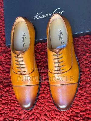 Smooth Polished Tan Kennett Cole Oxford Dress Shoe