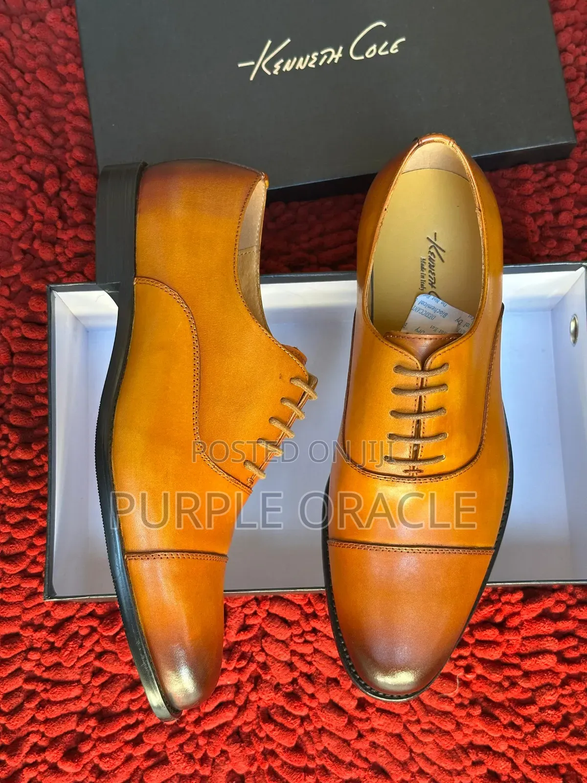 Smooth Polished Tan Kennett Cole Oxford Dress Shoe
