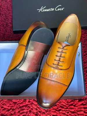 Smooth Polished Tan Kennett Cole Oxford Dress Shoe