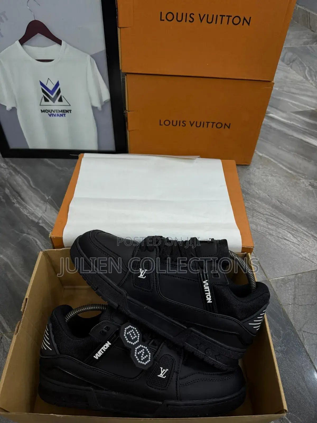 Louis Vuitton Lv Black Leather
