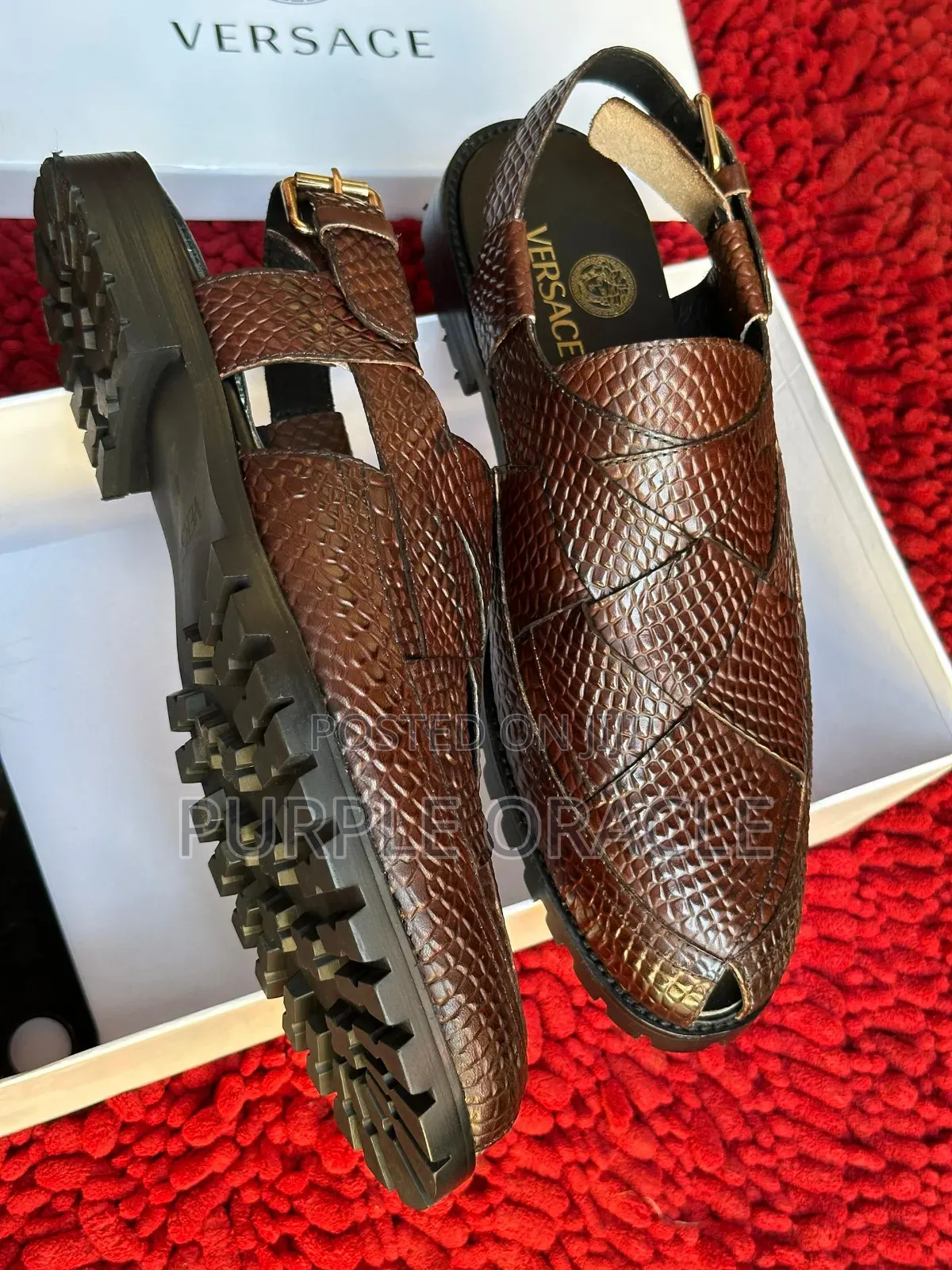 Brown Slingback Versace Footwear