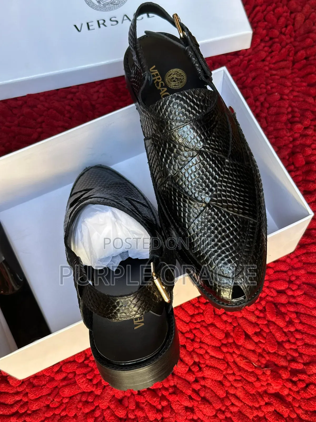 Black Versace Slingback Footwear