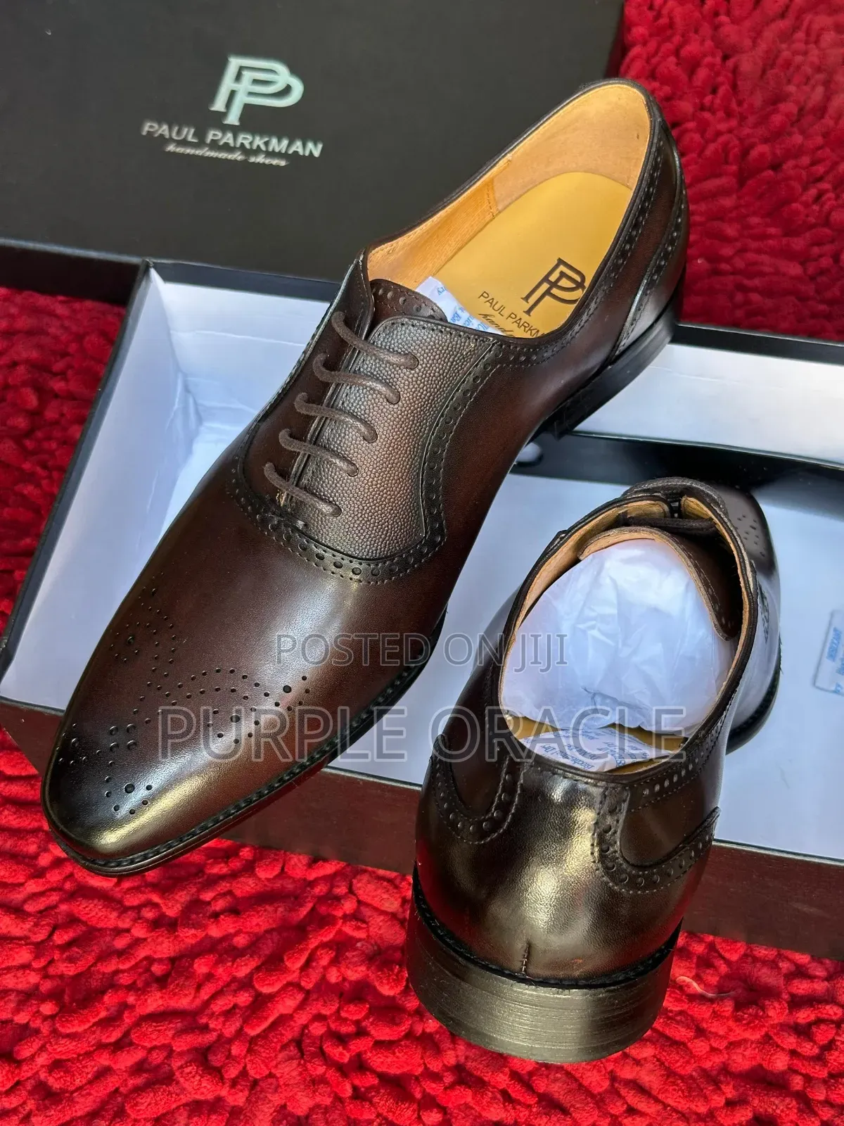 Paul Parkman Sophisticated and Stylish Pair of Brown Brogue Shoe