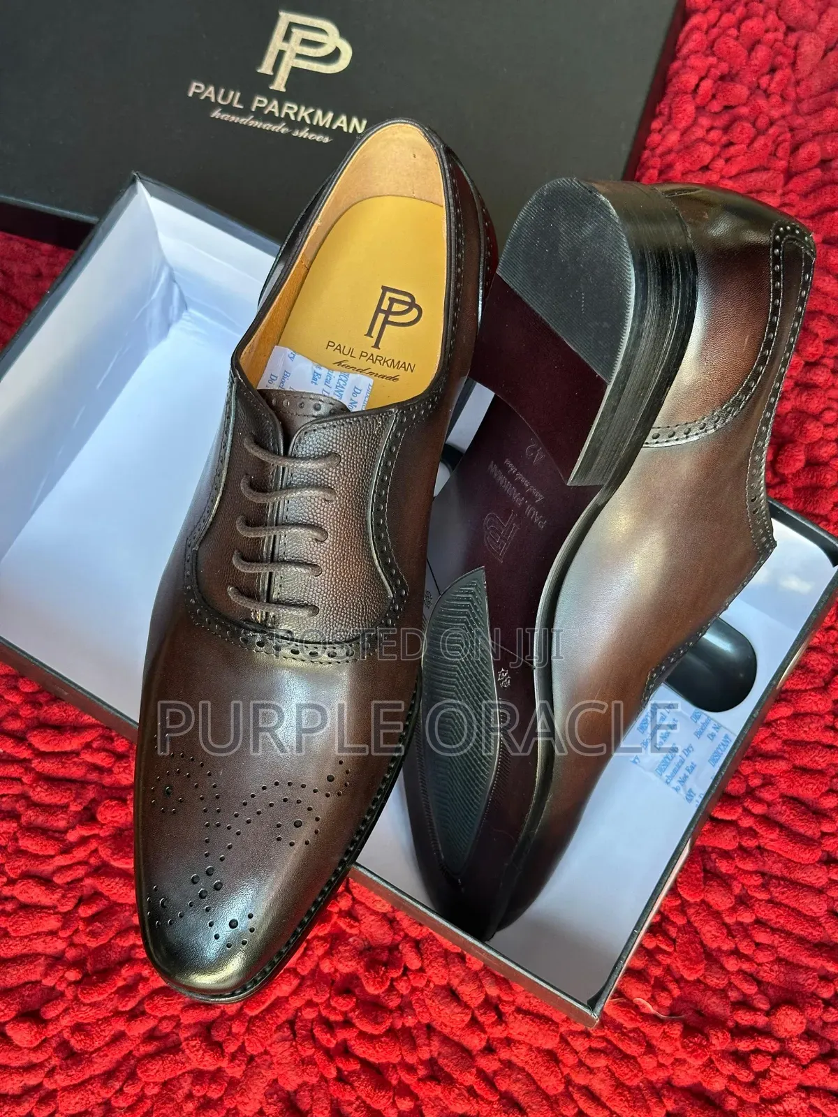Paul Parkman Sophisticated and Stylish Pair of Brown Brogue Shoe