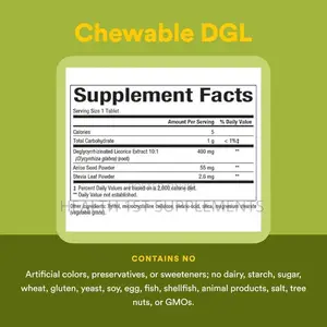 DGL 400mg, Stomach Ulcers, Gastritis 90 Chewables