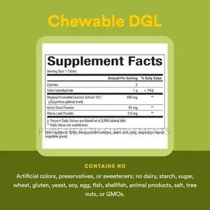 DGL 400mg, Stomach Ulcers, Gastritis 90/180 Chewable Tablets