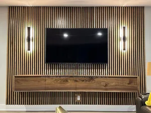 Metal Gold Tv Panel Wall Slats Decor