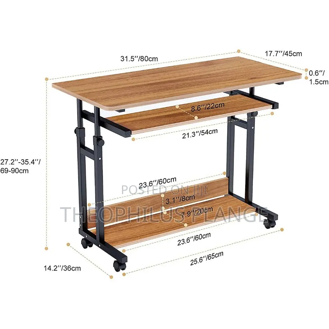 80x45cm Movable Study Desk With Shelves.