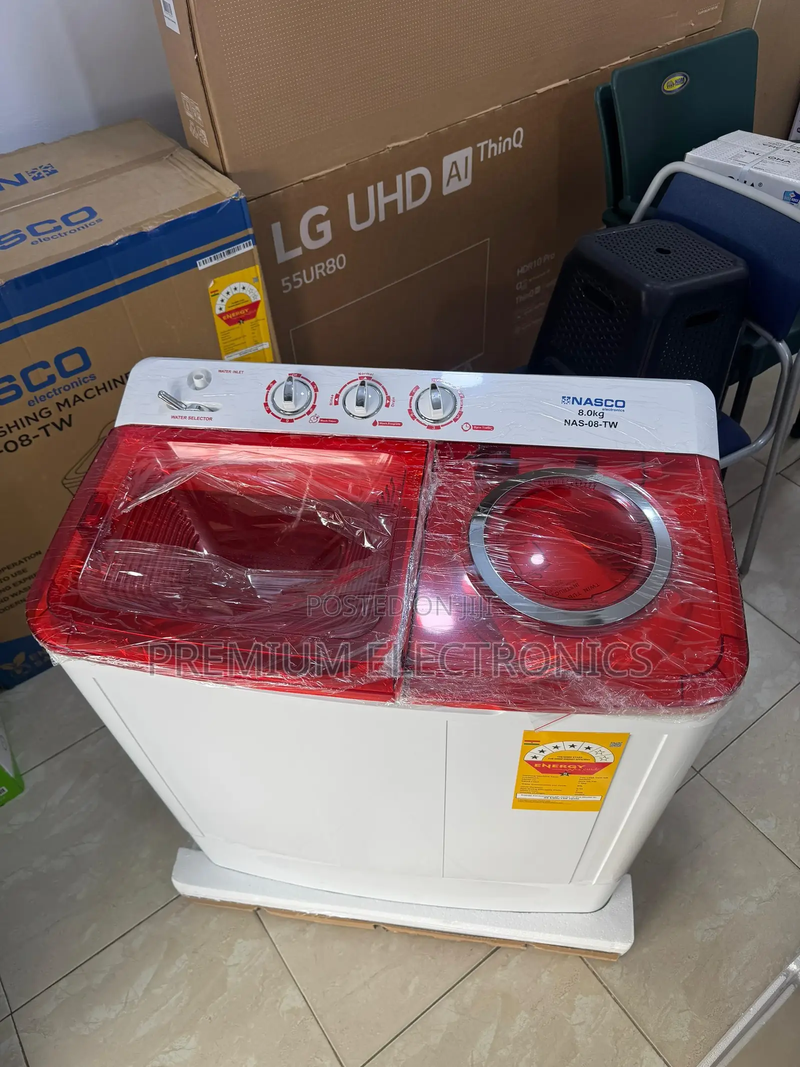 Nasco 8kg Powerful Motor Twin Top Semi Auto Washing Machine