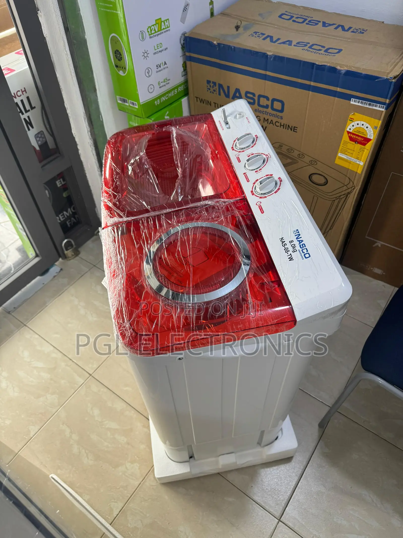 Nasco Compact Space-Saving 8kg Twin Top Semi Auto Washing Machine