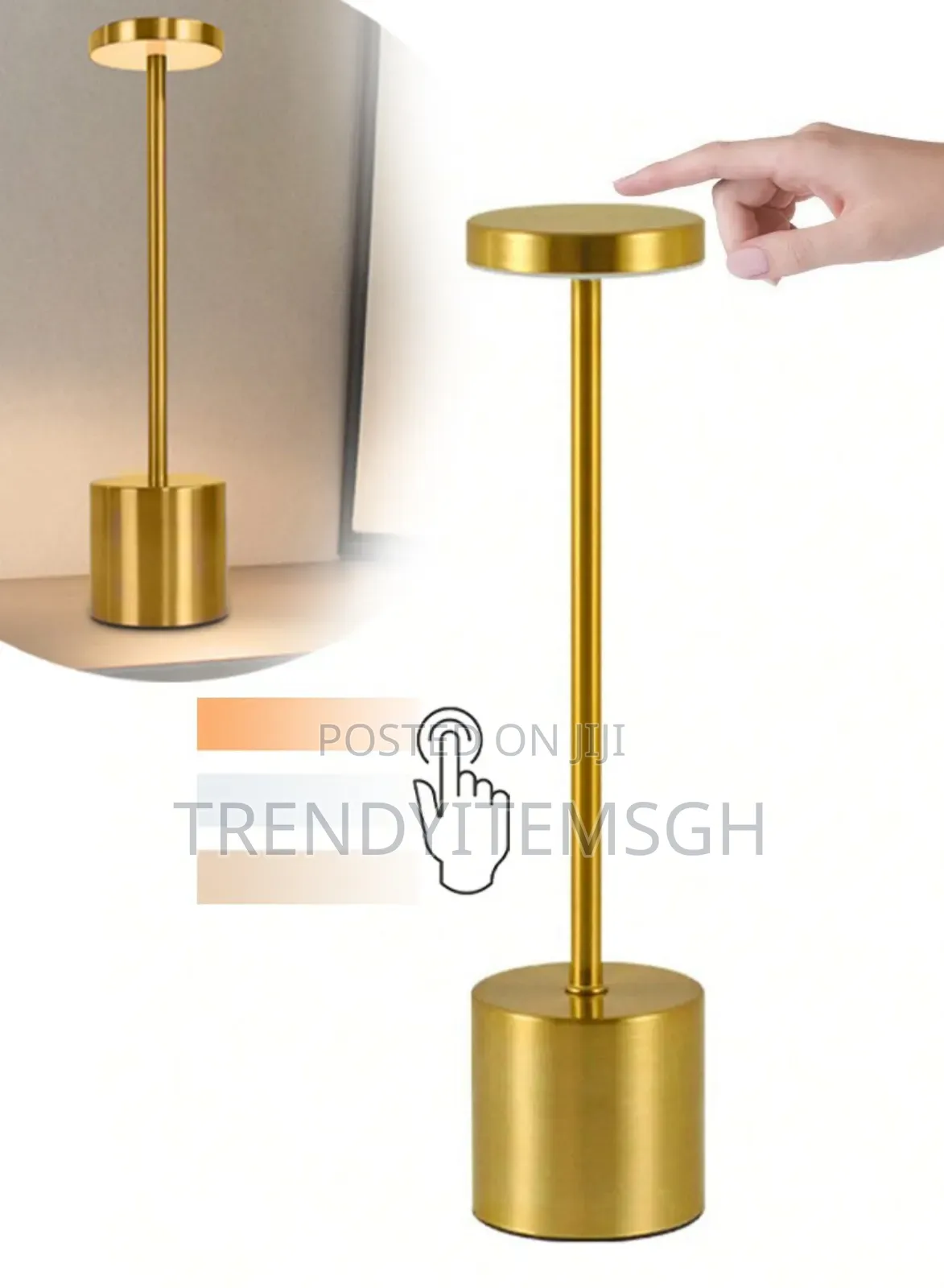 Simple Touch Sensor Led Desk Lamp Rechargeable 3 Colors Adjustable
