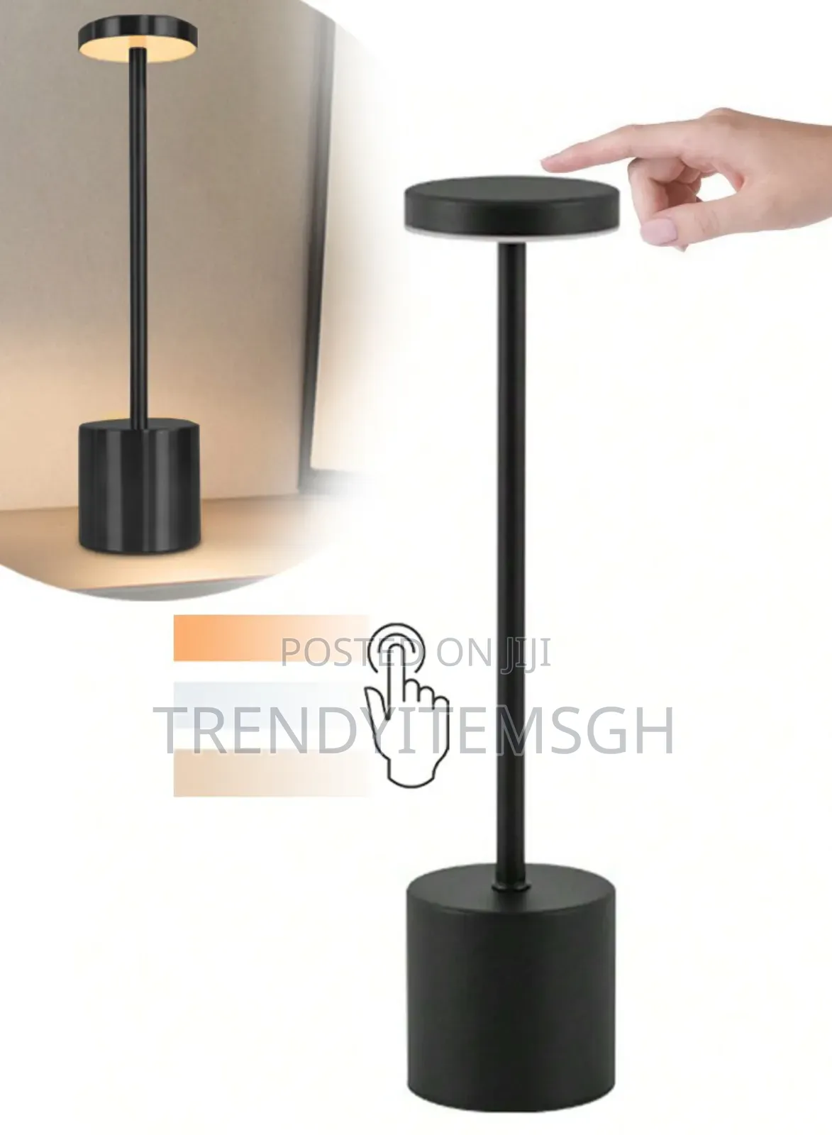 Simple Touch Sensor Led Desk Lamp Rechargeable 3 Colors Adjustable